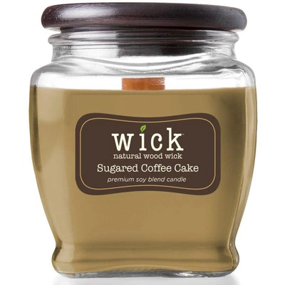 Colonial Candle Wick soy blend wood wick scented candle jar 15 oz 425 g - Sugared Coffee Cake