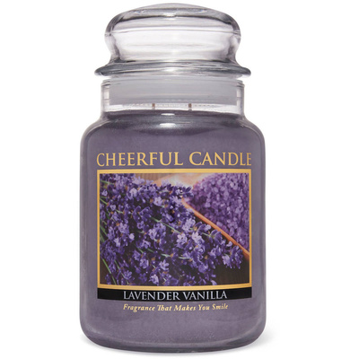 Cheerful Candle grote geurkaars in glazen pot 2 lonten 24 oz 680 g - Lavendel Vanille