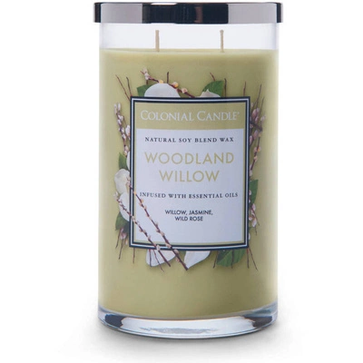 Colonial Candle Klasikinė didelė sojų kvapo žvakė stiklinėje 19 uncijų 538 g - Woodland Willow