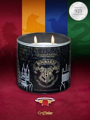 Charmed Aroma świeca z biżuterią Harry Potter Hogwart Gryffindor Pierścionek
