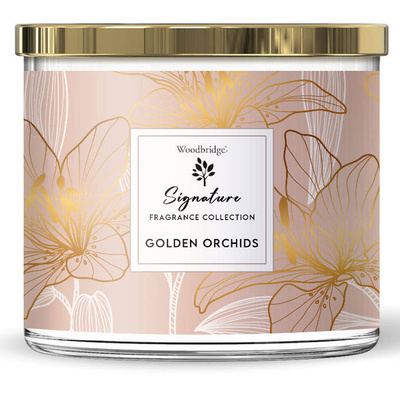 Woodbridge Signature Collection stort 3-vekars doftljus i glas 410 g - Golden Orchids