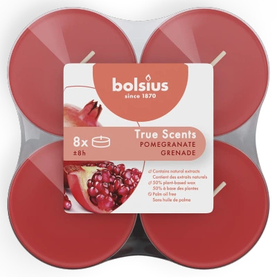 Bolsius True Scents theelichtjes maxi 8 stuks - Granaatappel