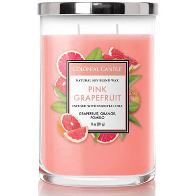 Soja geurkaars met essentiële oliën Pink Grapefruit Colonial Candle