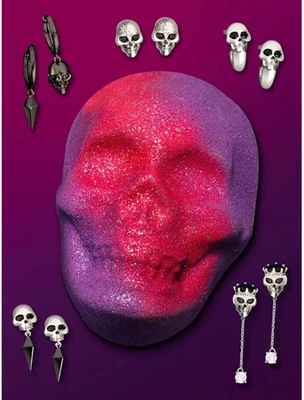 Bomba de baño con joyas Charmed Aroma Pendientes - Skull