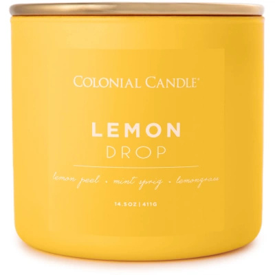 Sojų kvapo žvakė 3 dagčiai Colonial Candle Pop of Color 411 g - Lemon Drop
