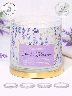 Charmed Aroma papuošalų žvakių eteriniai aliejai 12 uncijų 340 g žiedas - Sweet Dreams