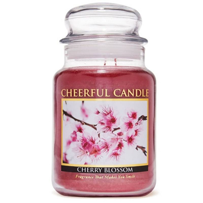 Cheerful Candle grande bougie parfumée en pot de verre 2 mèches 24 oz 680 g - Fleur de cerisier