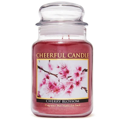 Cheerful Candle veľká vonná sviečka v sklenenej nádobe 2 knôty 24 oz 680 g - Cherry Blossom