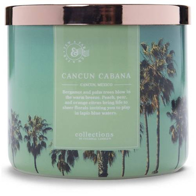 Colonial Candle Travel large soy scented candle 3 wicks 14.5 oz 411 g - Cancun Cabana