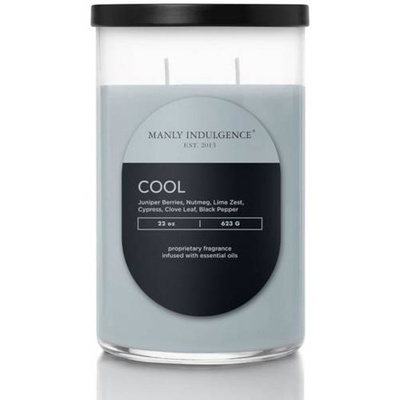 Grande bougie parfumée au soja Colonial Candle Manly Indulgence 623 g en verre avec couvercle - Parfum Homme Cool