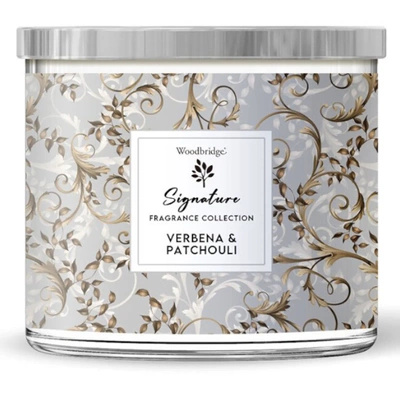 Świeca zapachowa w szkle 3 knoty Woodbridge Signature - Verbena Patchouli