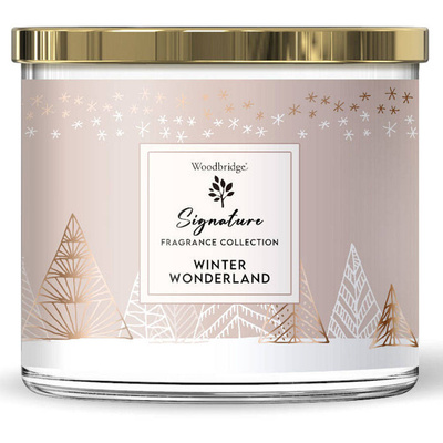 Candela profumata Woodbridge Signature Collection grande 3 stoppini in vetro 410 g - Winter Wonderland