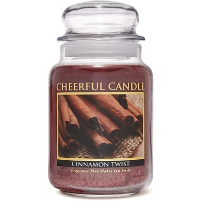 Duża świeca zapachowa w szkle Cinnamon Twist Cheerful Candle 680 g