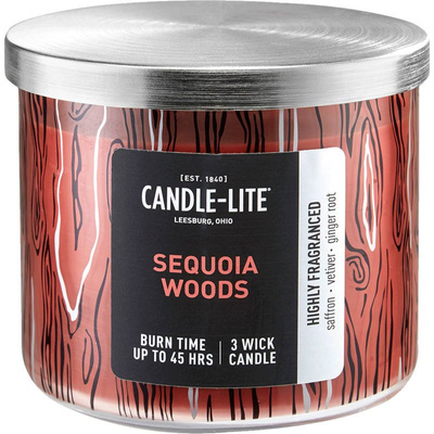 Scented candle natural 3 wicks Candle-lite Everyday 396 g - Sequoia Woods