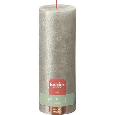 Bolsius Rustic Metallic świeca pieńkowa 190/68 mm - Champagne