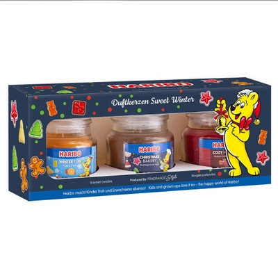 Coffret de Noël de bougies parfumées Haribo 3x85 g - Sweet Winter