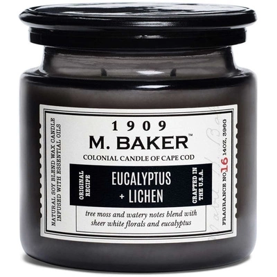 Colonial Candle M Baker large soy scented candle apothecary jar 14 oz 396 g - Eucalyptus Lichen