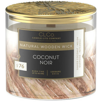Scented candle wooden wick Candle-lite CLCo 396 g - No. 76 Coconut Noir