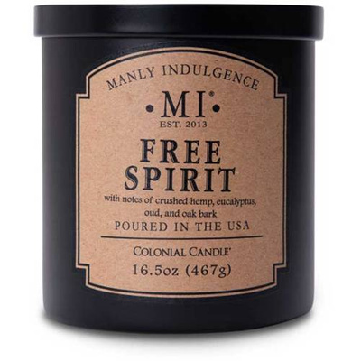 Bougie parfumée au soja pour homme Colonial Candle noir - Free Spirit