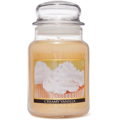 Cheerful Candle grote geurkaars in glazen pot 2 lonten 24 oz 680 g - Creamy Vanilla