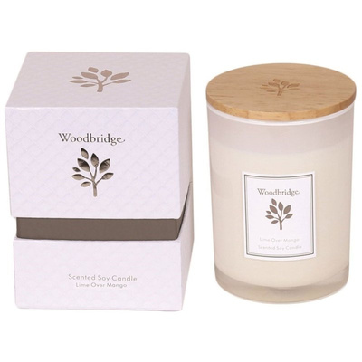 Gift candle soy scented Woodbridge medium scented soy candle 270 g in a box - Lime Over Mango