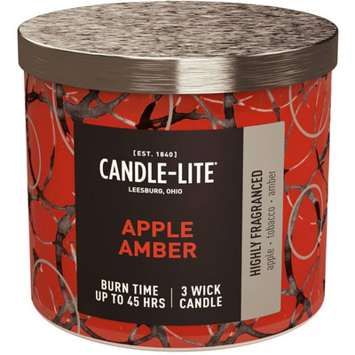 Scented candle natural 3 wicks Candle-lite Everyday 396 g - Apple Amber