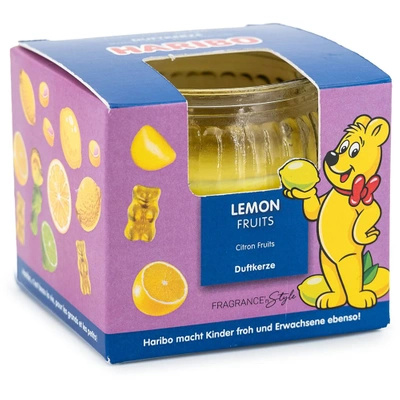 Une petite bougie parfumée dans un coffret Haribo 85 g - Lemon Fruits