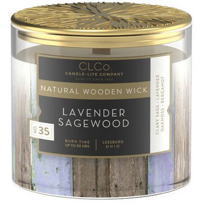 Scented candle wooden wick Candle-lite CLCo 396 g - No. 35 Lavender Sagewood