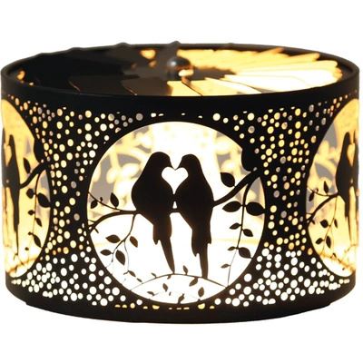 Girevole Coperchio di candela metallo Woodbridge - Doves Black and Gold