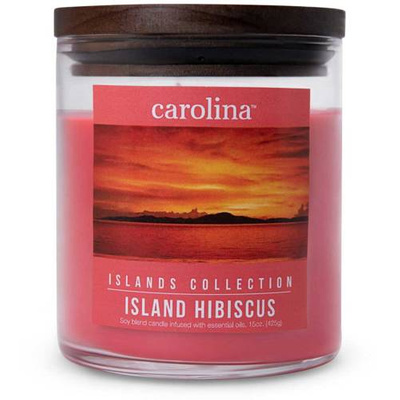 Žvakė sojos kvepiantis natūralus su eteriniais aliejais Colonial Candle Islands Collection 425 g - Island Hibiscus