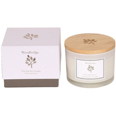 Bougie cadeau soja parfumé grosse Woodbridge - Black Fig Cassis