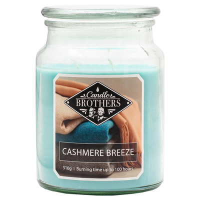 Candela profumata grande in vetro Candle Brothers 510 g - Cashmere Breeze