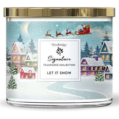 Candela profumata Woodbridge Signature Collection grande 3 stoppini in vetro 410 g - Let it Snow