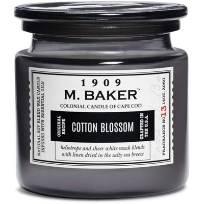 Colonial Candle M Baker large soy scented candle apothecary jar 14 oz 396 g - Cotton Blossom