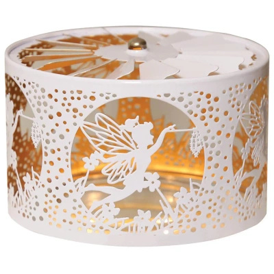 Obrotowa nakładka na świece metalowa Woodbridge - Fairy White And Gold