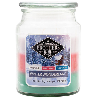 Bougie parfumée 3 en 1 grande en verre Candle Brothers 510 g - Winter Wonderland