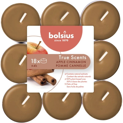 Bolsius True Scents bougies à réchaud parfumées 18 pcs - Apple & Cinnamon