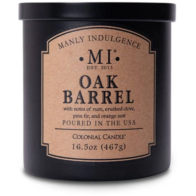 Sojowa świeca zapachowa dla mężczyzn w czarnym szkle z pokrywką Oak Barrel Colonial Candle 467 g