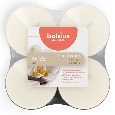 Bolsius True Scents bougies à réchaud parfumées maxi 8 pcs - Vanilla