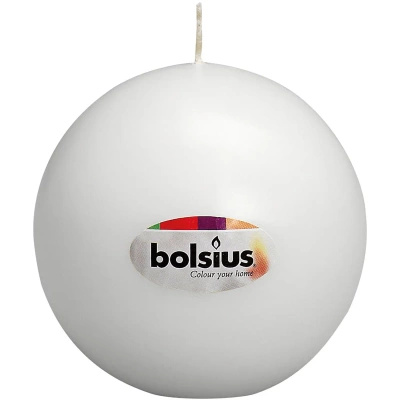 Bolsius bougie boule non parfumée 70 mm - Blanc