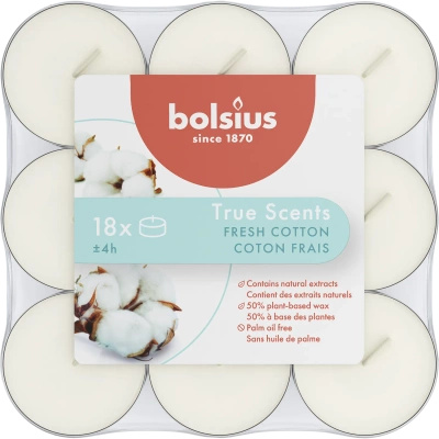 Bolsius True Scents geurende theelichtjes 18 stuks - Fresh Cotton