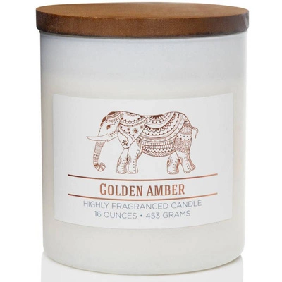 Colonial Candle Wellness large scented jar candle soy blend 16 oz 453 g - Golden Amber
