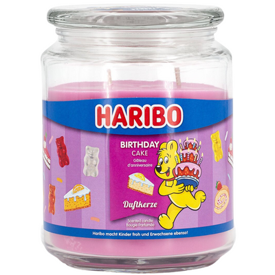 Haribo kvapni žvakė stiklinėje 510 g - Birthday Cake