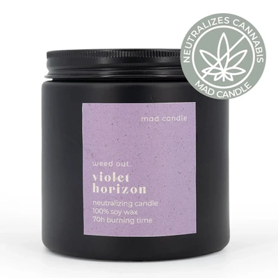 Candela profumata neutralizzante di soia Mad Candle 350 g - Violet Horizon