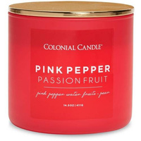 Colonial Candle Pop Of Color soy scented candle in glass 3 wicks 14.5 oz 411 g - Pink Pepper Passionfruit
