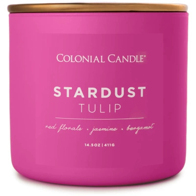 Sojų kvapo žvakė 3 dagčiai Colonial Candle Pop of Color 411 g - Stardust Tulip