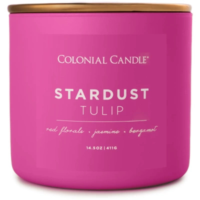 Vela perfumada de soja 3 mechas Colonial Candle Pop of Color 411 g - Stardust Tulip