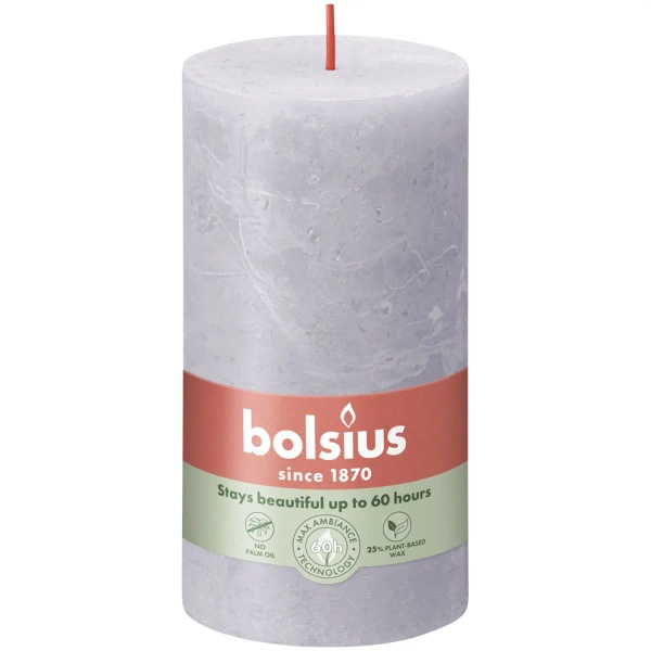 Bolsius Rustic candela a ceppo 130/68 mm - Lavanda smerigliata