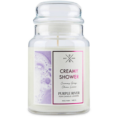 Doftljus soja Creamy Shower Purple River 623 g