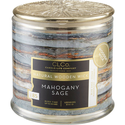 Vela perfumada mecha madera Candle-lite CLCo 396 g - No. 18 Mahogany Sage